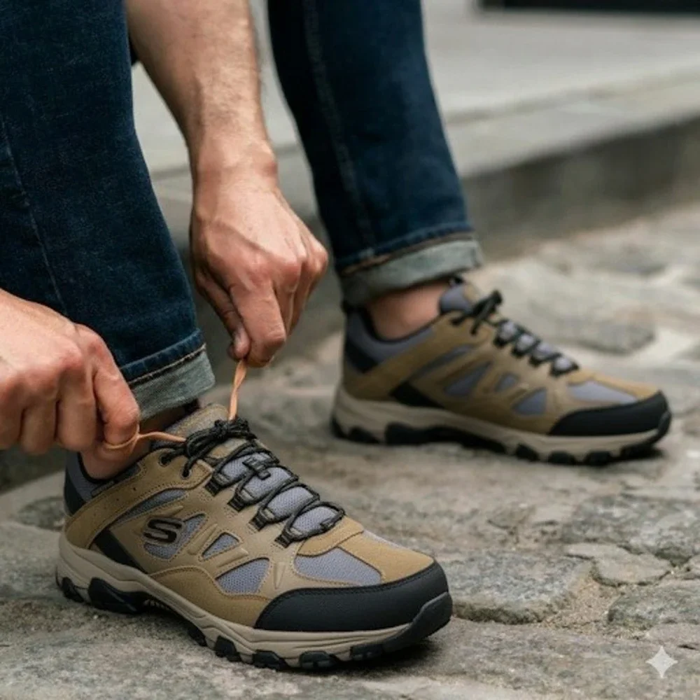 Skechers Waterproof Relaxed Fit Tan Selmen Enago Trail Shoes- Men's 13 Tan Black